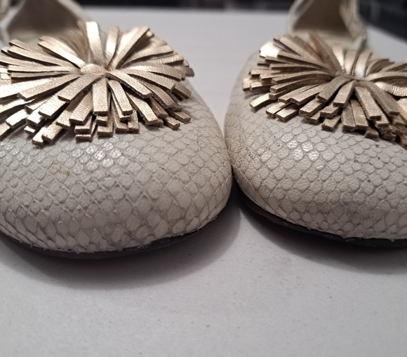 A.G. Giraudon Kaju Leather Flat With Fringe Pom - Picture 2 of 12
